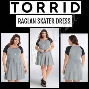 TORRID: Short-Sleeve Raglan Skater Dress